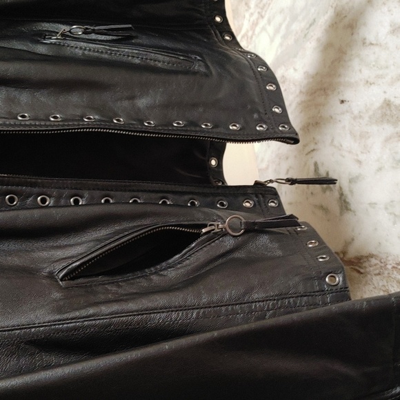 Bradley Black Leather Jacket Size PL - Picture 10 of 14